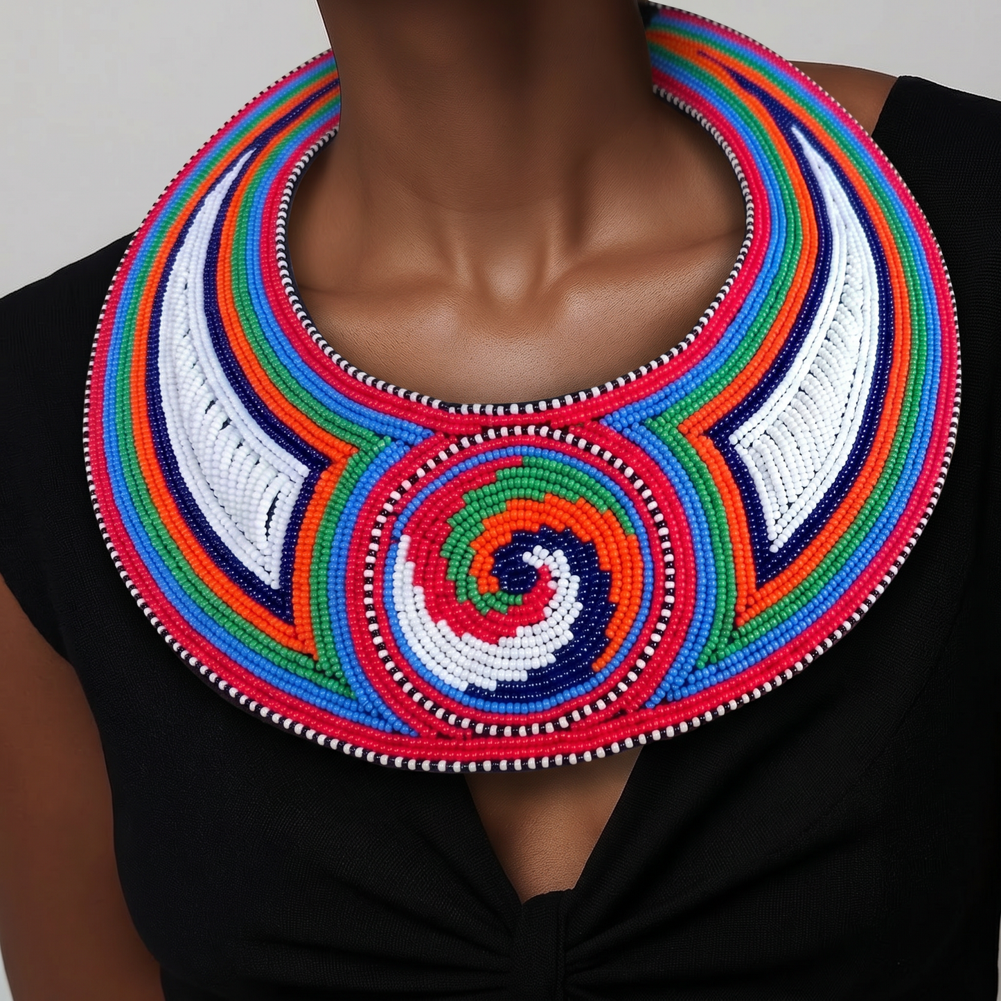 African Beaded Maasai Necklace.