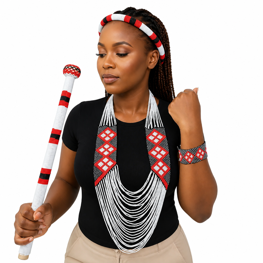 African Tradition Wedding Necklace and Matching jewelry Set. - TheKenyanJeweller