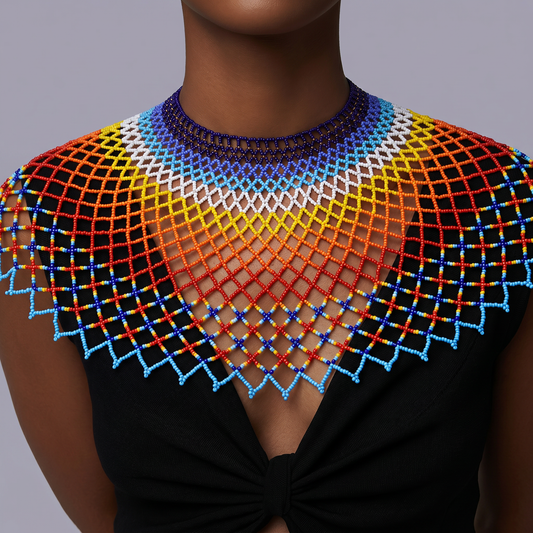 African Beaded Maasai Necklace.