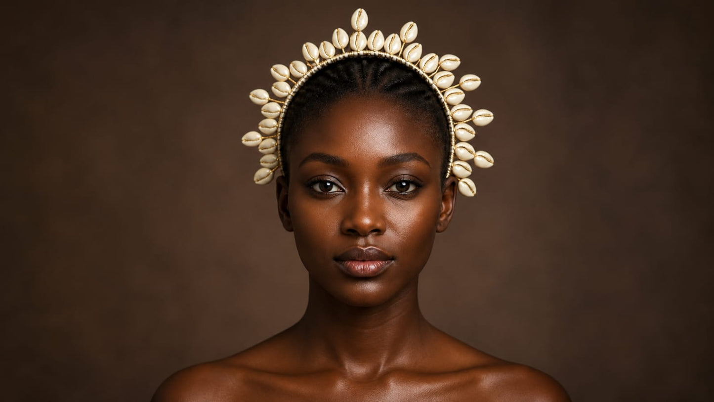 African Cowrie Shell Head Crown.